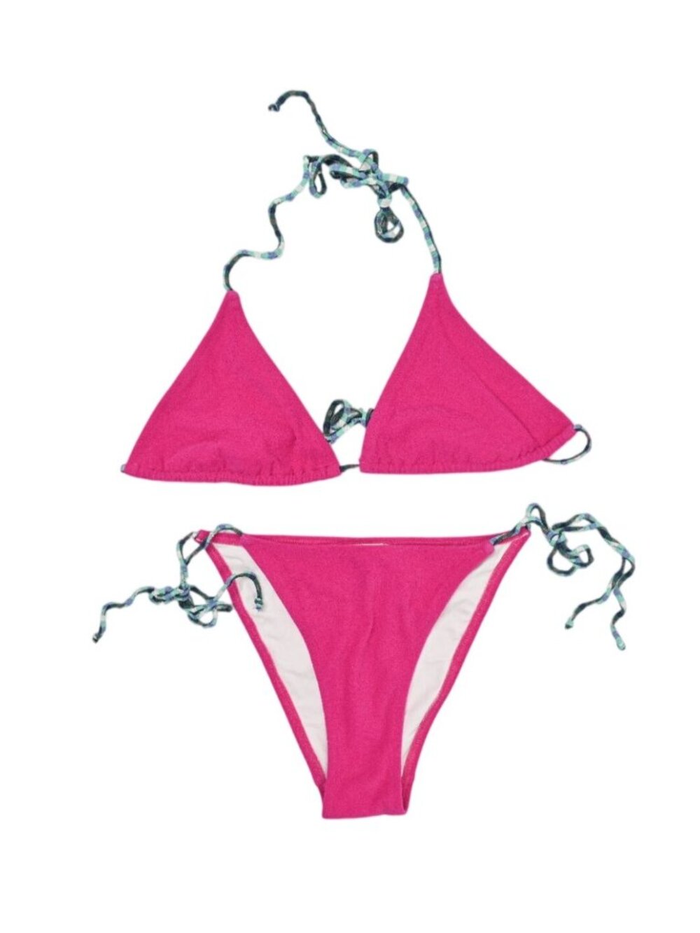 Fruity Booty Terry Triangle Side-Tie Bikini in Pink